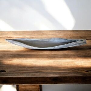 Hand Crafted carved stone canoe decor centrepiece vessel